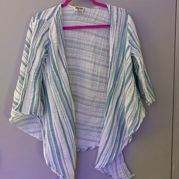 Show Me Your MuMu Blue and White Cardigan - Picture 2 of 9